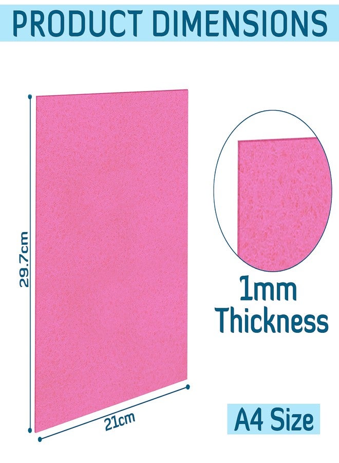 Lakeer A4 Felt Sheets 29.7cm X 21cm Set 10 Baby Pink Colour 1mm Thickness for Kids School DIY Crafts Patchwork Embroidery Project. - Image 2